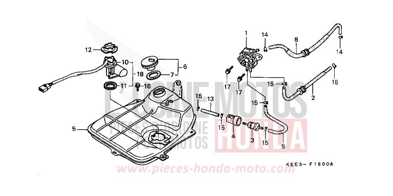 KRAFTSTOFFTANK von CB1300 Super Bold'or ABS CANDY GLORY RED-U (R101) von 1996